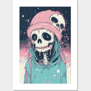 pastel goth skull Posters and Art